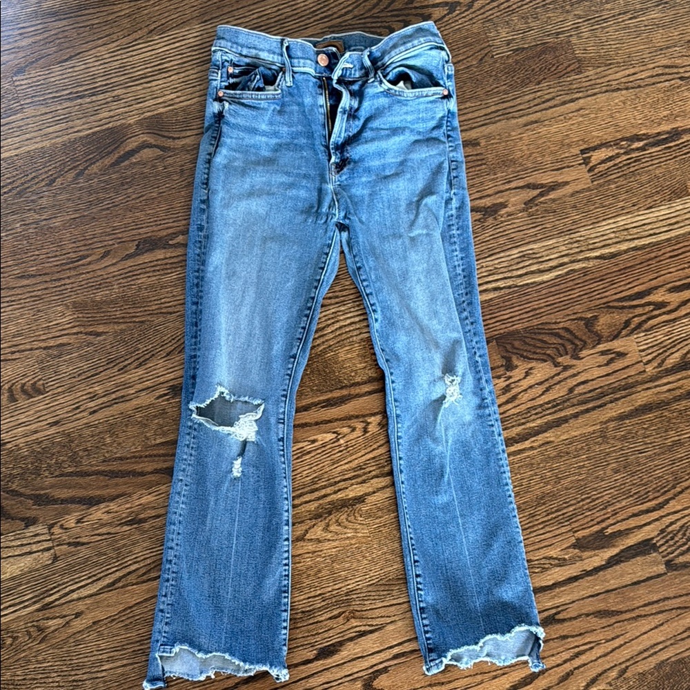 Women's Distressed Blue Jeans